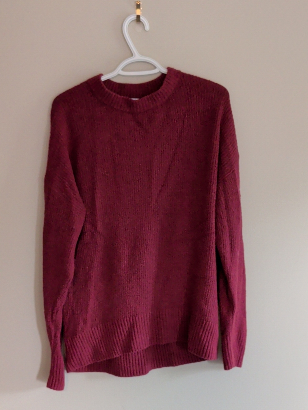 Old Navy Maroon Crewneck So Soft Sweater - Soft Knit